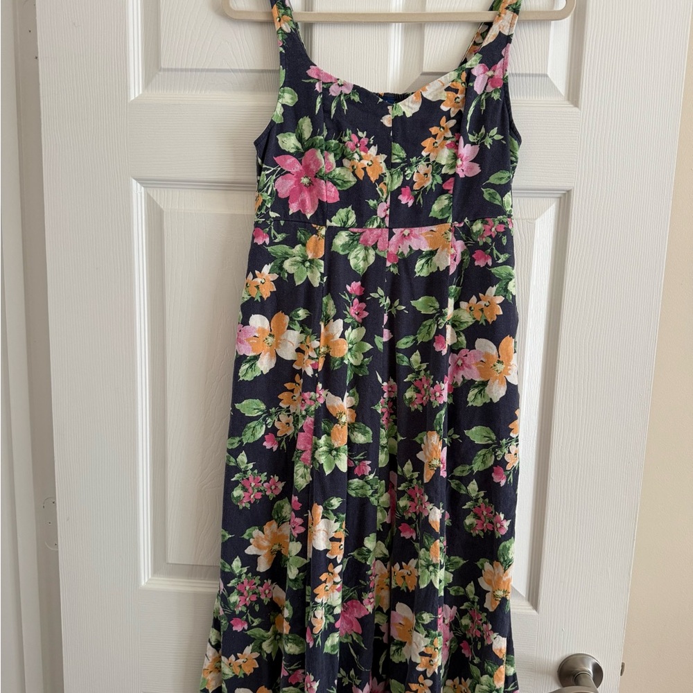 Old Navy Floral Midi Dress - Navy, Pink, Yellow, Green NWOT